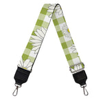 Green Tartan Daisy Pattern Print Bag Strap
