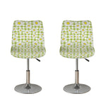 Green Tartan Daisy Pattern Print Bar Stool Covers