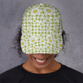 Green Tartan Daisy Pattern Print Baseball Cap