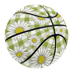 Green Tartan Daisy Pattern Print Basketball