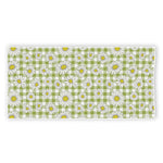 Green Tartan Daisy Pattern Print Beach Towel