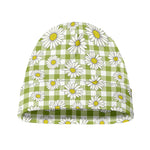 Green Tartan Daisy Pattern Print Beanie