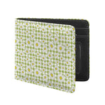 Green Tartan Daisy Pattern Print Bifold Wallet