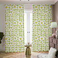 Green Tartan Daisy Pattern Print Dimout Pencil Pleat Curtains