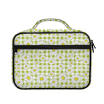 Green Tartan Daisy Pattern Print Briefcase Bible Bag