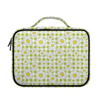 Green Tartan Daisy Pattern Print Briefcase Bible Bag