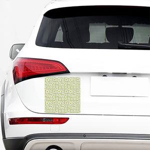 Green Tartan Daisy Pattern Print Car Sticker