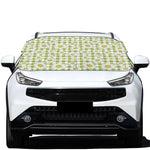 Green Tartan Daisy Pattern Print Car Windshield Snow Cover