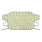 Green Tartan Daisy Pattern Print Car Windshield Snow Cover