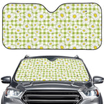 Green Tartan Daisy Pattern Print Car Windshield Sun Shade