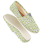 Green Tartan Daisy Pattern Print Casual Shoes