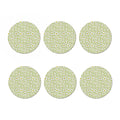 Green Tartan Daisy Pattern Print Coaster Set