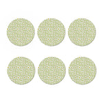 Green Tartan Daisy Pattern Print Coaster Set