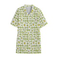 Green Tartan Daisy Pattern Print Cotton Hawaiian Shirt