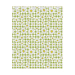 Green Tartan Daisy Pattern Print Curtain