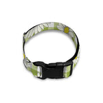 Green Tartan Daisy Pattern Print Dog Collar