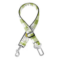 Green Tartan Daisy Pattern Print Dog Seat Belt