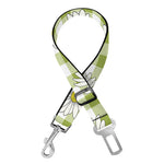 Green Tartan Daisy Pattern Print Dog Seat Belt