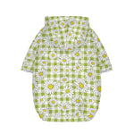 Green Tartan Daisy Pattern Print Dog Zip Up Hoodie