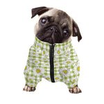 Green Tartan Daisy Pattern Print Dog Zip Up Jacket