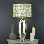 Green Tartan Daisy Pattern Print Drum Lamp Shade