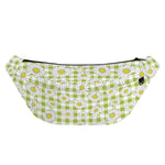 Green Tartan Daisy Pattern Print Fanny Pack