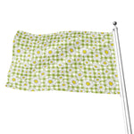 Green Tartan Daisy Pattern Print Flag