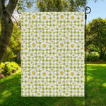 Green Tartan Daisy Pattern Print Garden Flag