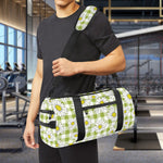 Green Tartan Daisy Pattern Print Gym Bag