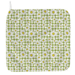 Green Tartan Daisy Pattern Print Hand Towel