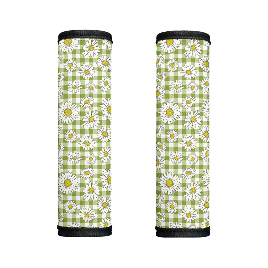 Green Tartan Daisy Pattern Print Handle Covers