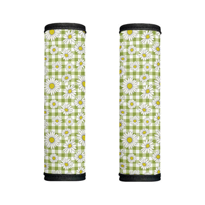 Green Tartan Daisy Pattern Print Handle Covers