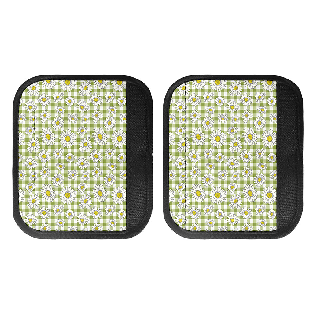 Green Tartan Daisy Pattern Print Handle Covers