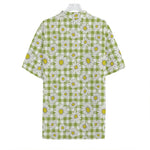 Green Tartan Daisy Pattern Print Hawaiian Shirt