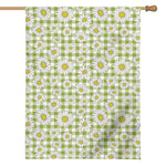 Green Tartan Daisy Pattern Print House Flag