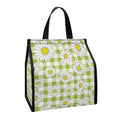 Green Tartan Daisy Pattern Print Insulated Lunch Tote