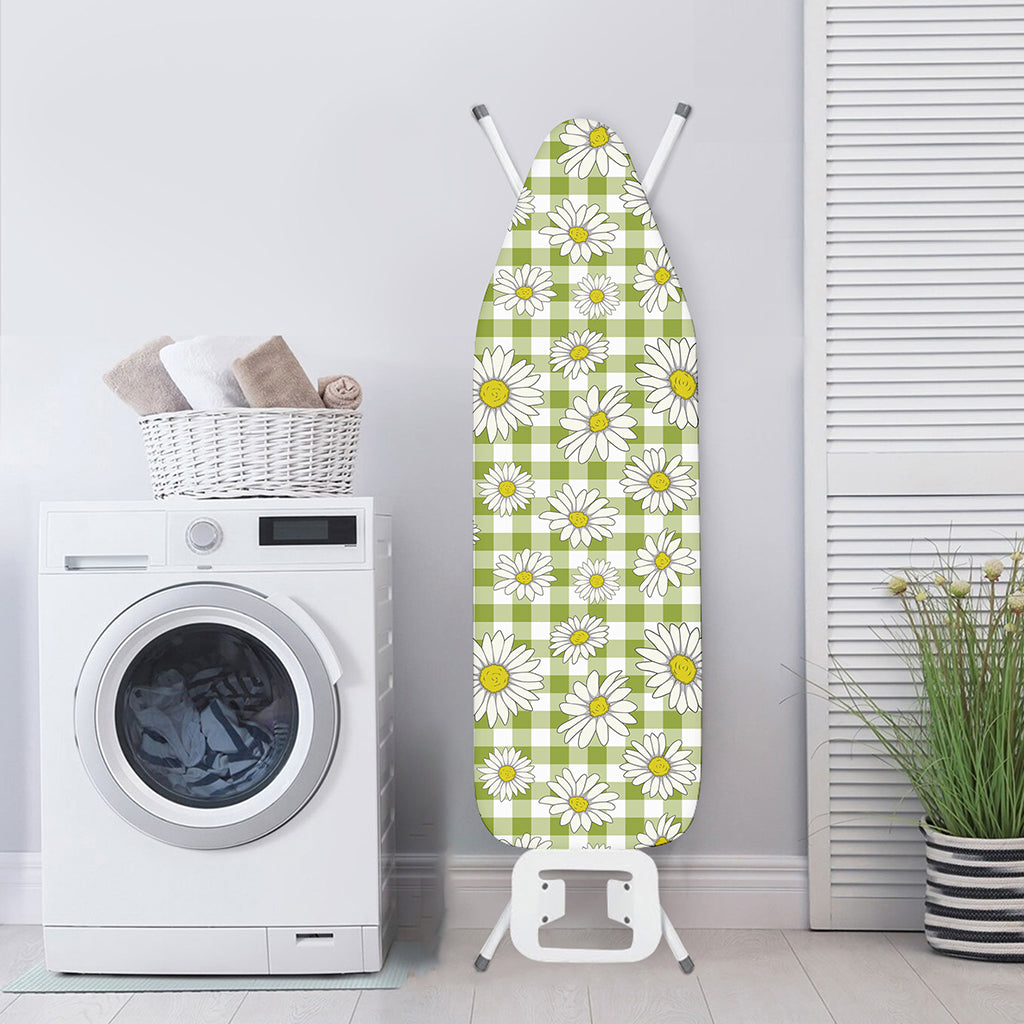 Green Tartan Daisy Pattern Print Ironing Board Cover