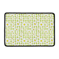 Green Tartan Daisy Pattern Print Kitchen Mat