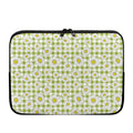 Green Tartan Daisy Pattern Print Laptop Sleeve