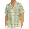 Green Tartan Daisy Pattern Print Men's Deep V-Neck Shirt