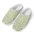 Green Tartan Daisy Pattern Print Mesh Casual Shoes