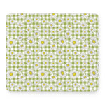Green Tartan Daisy Pattern Print Mouse Pad