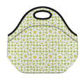 Green Tartan Daisy Pattern Print Neoprene Lunch Bag