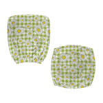 Green Tartan Daisy Pattern Print Office Chair Cover