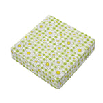 Green Tartan Daisy Pattern Print Outdoor Seat Cushion Cover