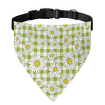 Green Tartan Daisy Pattern Print Over The Collar Dog Bandana