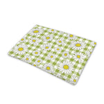 Green Tartan Daisy Pattern Print Pet Cooling Mat Cover