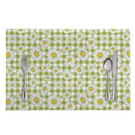 Green Tartan Daisy Pattern Print Placemat