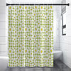 Green Tartan Daisy Pattern Print Premium Shower Curtain