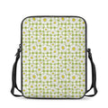 Green Tartan Daisy Pattern Print Rectangular Crossbody Bag